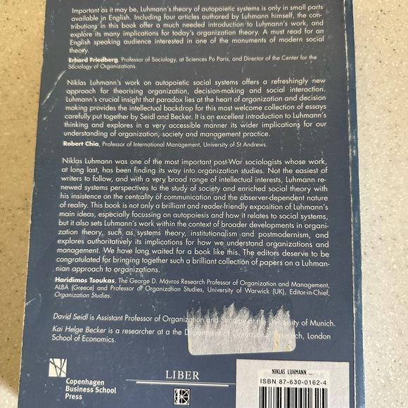 Niklas Luhmann & Organization Studies Advances in Organization Studies Book v.14 - Picture 8 of 12